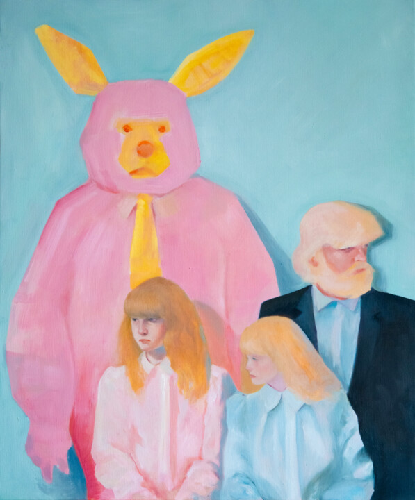 Peinture intitulée "Bunny" par Sasha Sol, Œuvre d'art originale, Huile Monté sur Châssis en bois