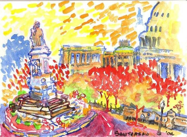 Peinture intitulée "Capitol Building" par Lee Sautereau, Œuvre d'art originale, Huile