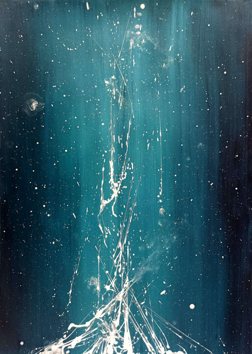 Pittura intitolato "Blue blessing" da Saverio Filioli Uranio, Opera d'arte originale, Acrilico