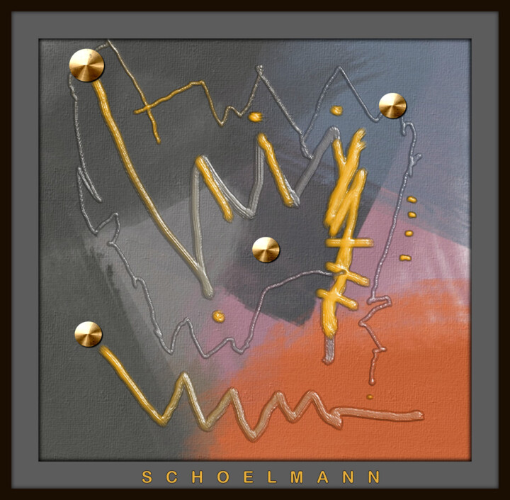 Malarstwo zatytułowany „GOLD COIN” autorstwa Schoelmann, Oryginalna praca, Obraz generowany przez AI