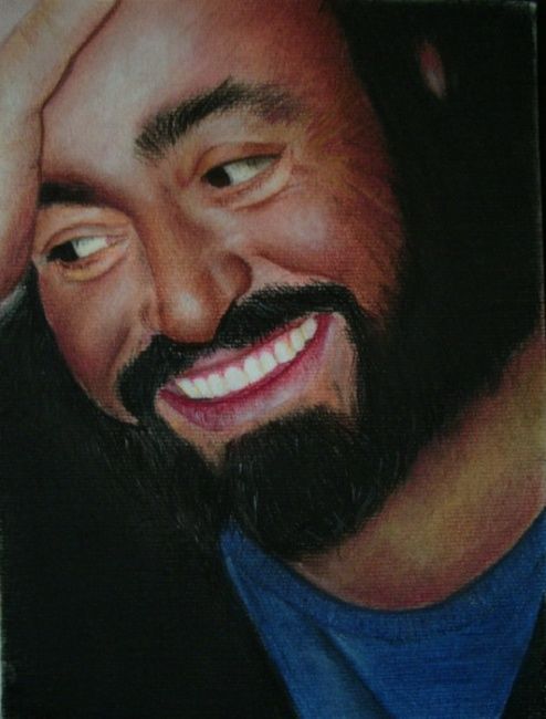 Drawing titled "Pavarotti" by Steve Sciberras, Original Artwork