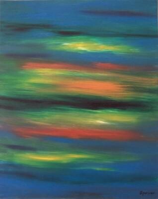제목이 "Reflections of Maje…"인 미술작품 Scott Spencer로, 원작, 기름 나무 들것 프레임에 장착됨