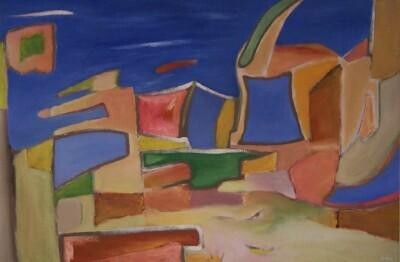 Painting titled "New Mexico" by Scott Spencer, Original Artwork, Oil Mounted on Wood Stretcher frame