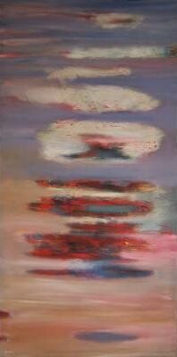 Painting titled "Cloud Cover" by Scott Spencer, Original Artwork, Oil Mounted on Wood Stretcher frame