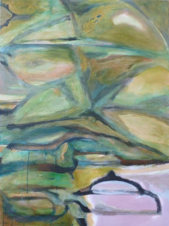 Картина под названием "Duck Pond" - Scott Spencer, Подлинное произведение искусства, Масло Установлен на Деревянная рама для…