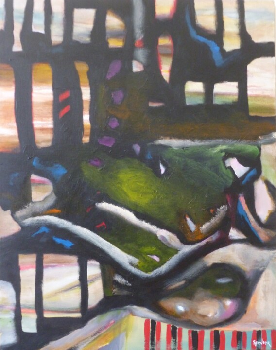 Картина под названием "Glimpses" - Scott Spencer, Подлинное произведение искусства, Масло Установлен на Деревянная рама для…