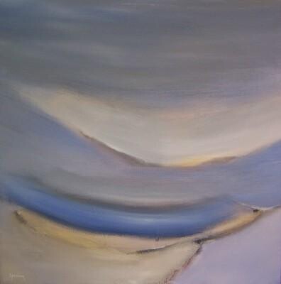 Malerei mit dem Titel "Playa (Central Vall…" von Scott Spencer, Original-Kunstwerk, Öl