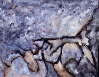 Картина под названием "Pachyderm" - Scott Spencer, Подлинное произведение искусства, Масло Установлен на Деревянная рама для…