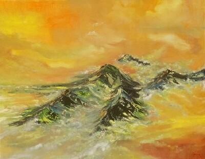Painting titled "Annapurna (SOLD)" by Scott Spencer, Original Artwork, Oil