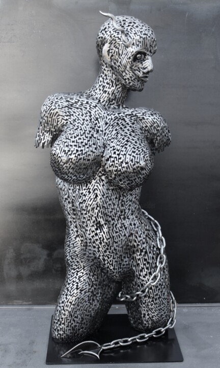 Sculpture titled "The demon within te…" by Scott Wilkes, Original Artwork, Metals
