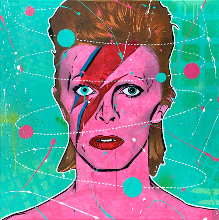 Pintura titulada "STARMAN" por Secam, Obra de arte original, Acrílico Montado en Bastidor de camilla de madera