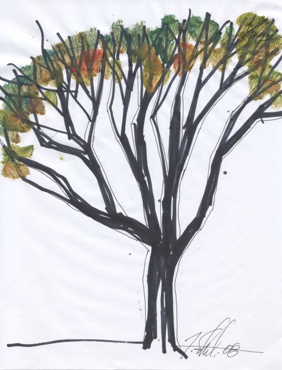 Desenho intitulada "The Brittany Oak Pa…" por Jivko Sedlarski, Obras de arte originais, Acrílico