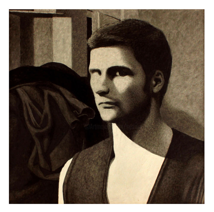 "Portrait with drape…" başlıklı Tablo Николай Седнин (Nicolas Sedninne) tarafından, Orijinal sanat, Mürekkep