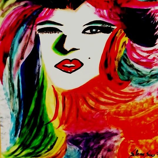 Peinture intitulée "David Bowie" par Selene, Œuvre d'art originale, Aquarelle