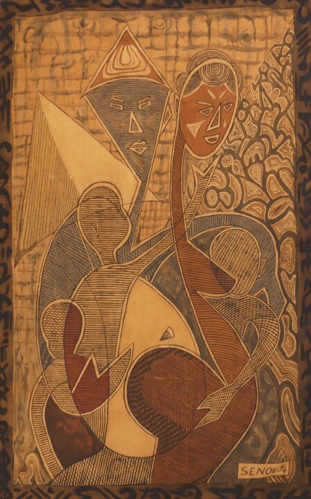 Textile Art titled "Protection de l'enf…" by Sénou Fofana, Original Artwork, Fabric