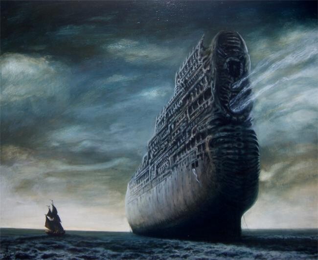 Pintura titulada "ghosts of atlantic" por Serge Sunne, Obra de arte original