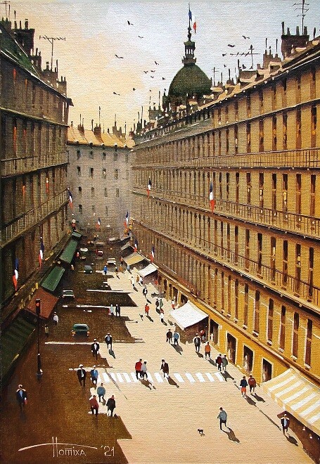 Painting titled "Праздничный Париж" by Sergey Potikha, Original Artwork, Oil