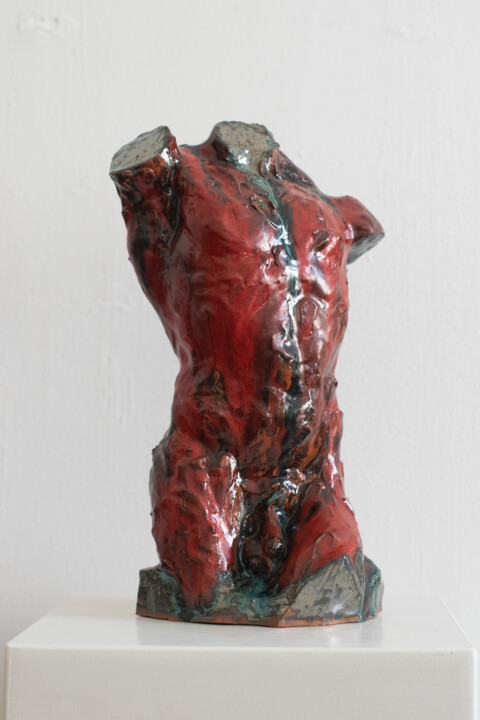 Sculpture titled "Torso. Volcano" by Sergey Sovkov, Original Artwork, Ceramics