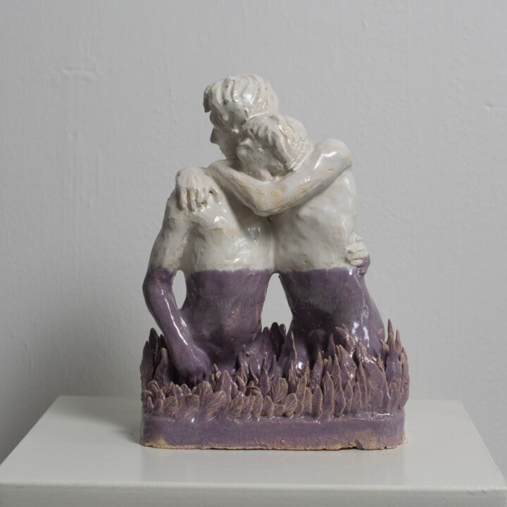 Sculpture titled "Soothing hugs" by Sergey Sovkov, Original Artwork, Ceramics