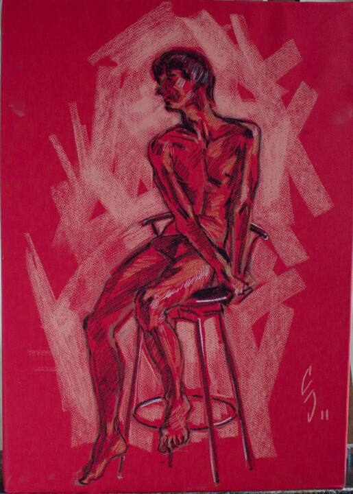 Drawing titled "Sketching №6" by Sergey Sovkov, Original Artwork, Pastel