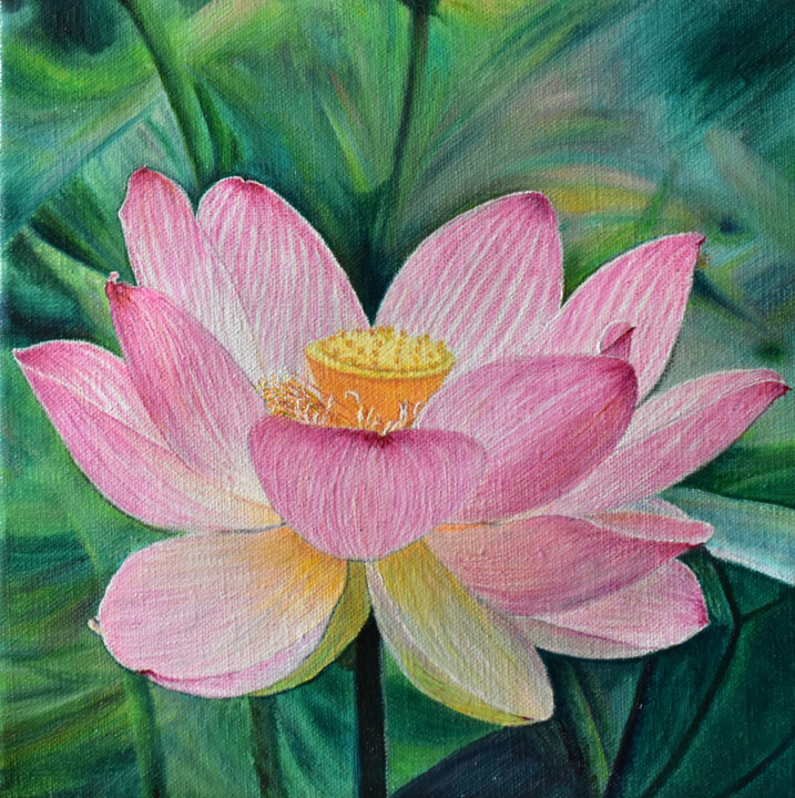lotus flower acrylic painting