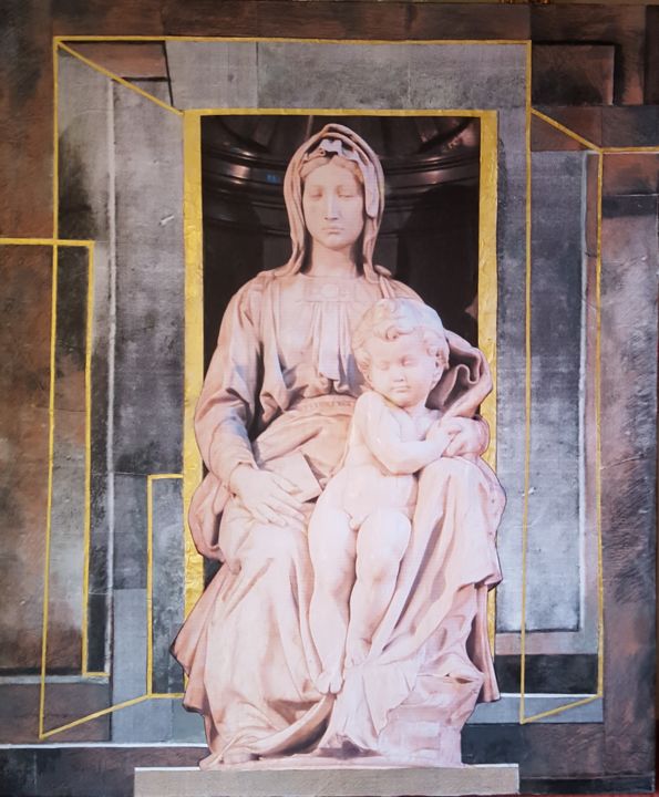 Madonna Con Bambino - Da Michelangelo, Painting by Cartasso | Artmajeur