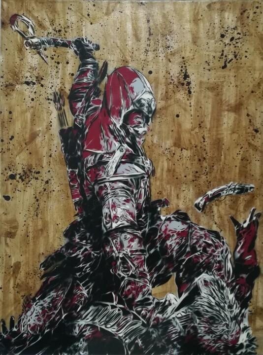 Pintura titulada "Assassins Creed" por Sérgio Clemente, Obra de arte original, Acrílico Montado en Bastidor de camilla de ma…