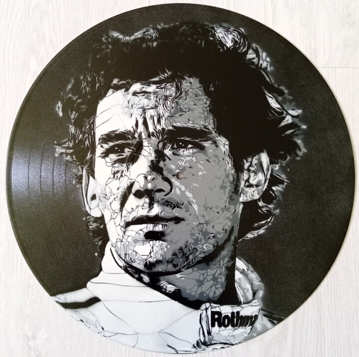 Pintura intitulada "Ayrton Senna Racer" por Sérgio Clemente, Obras de arte originais, Tinta spray