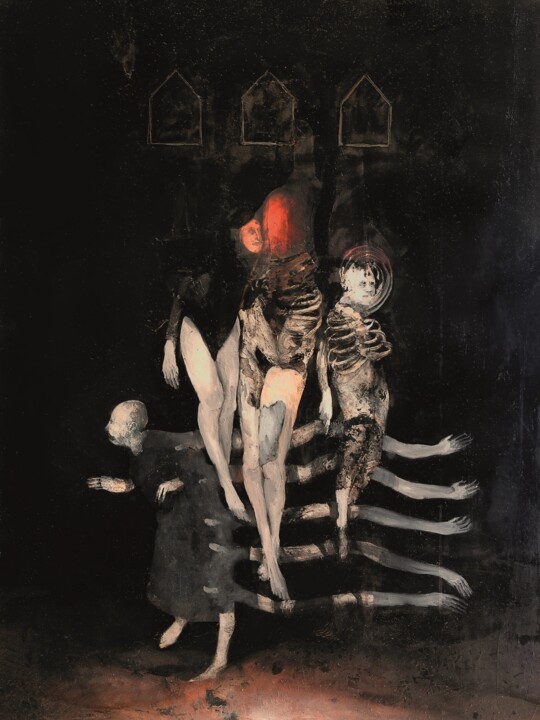 Pintura titulada "Les os tordus (jusq…" por Sergio Padovani, Obra de arte original, Oleo Montado en Bastidor de camilla de m…