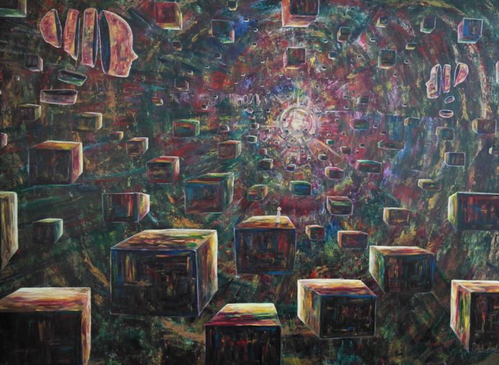 Painting titled "Principle of Uncert…" by Sergio Arcos, Original Artwork, Oil