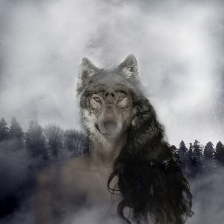 Digital Arts titled "like-a-wolf.jpg" by Sevi Spanou, Original Artwork, Photo Montage