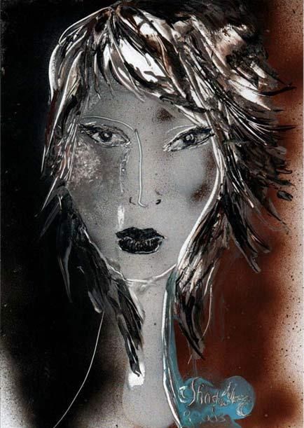 Malerei mit dem Titel "Femme triste" von Shadowmoon, Original-Kunstwerk