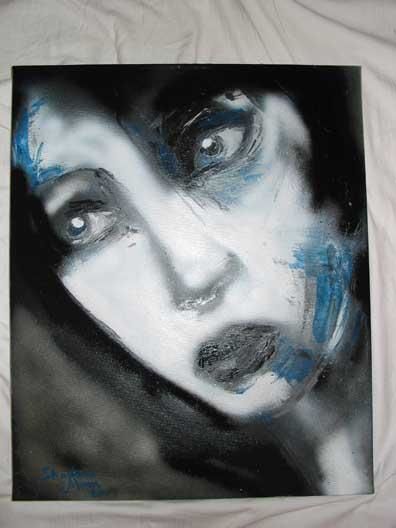 Malerei mit dem Titel "Bleus au coeur" von Shadowmoon, Original-Kunstwerk