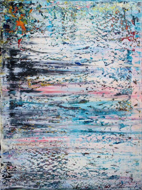 Painting titled "Abstract painting 2…" by Shamanov Vadim, Original Artwork, Oil Mounted on Wood Stretcher frame