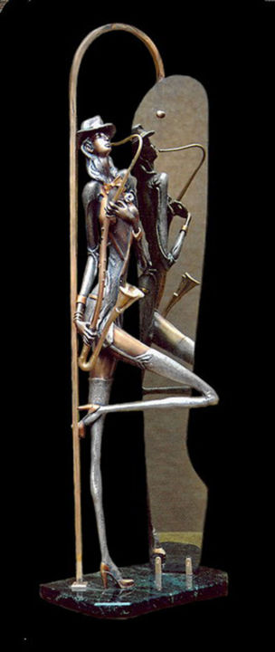 Sculpture titled ""Night blues"" by Shanaro, Original Artwork, Metals
