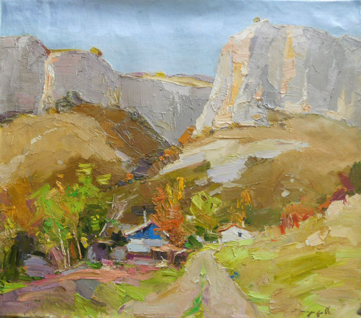 Painting titled "Mountain Crimea" by Alexander Shandor, Original Artwork, Oil