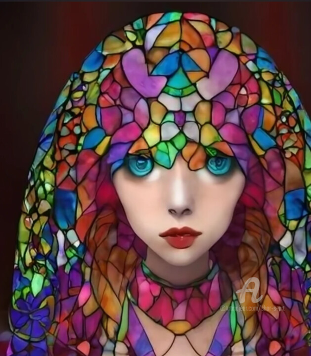 Arts numériques intitulée "Girl Abstract Multi…" par Shar'S Art, Œuvre d'art originale, Image générée par l'IA