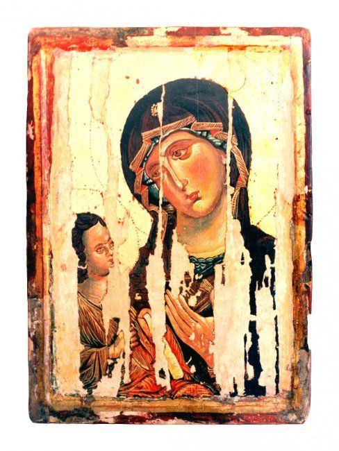 Peinture intitulée "The Virgin and Child" par Evgeni Andreev, Œuvre d'art originale