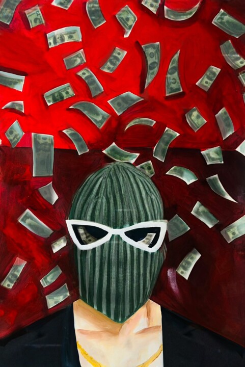 Schilderij getiteld "Million Dollar Spry" door Sharmene Yousuf (Meneartiste), Origineel Kunstwerk, Olie