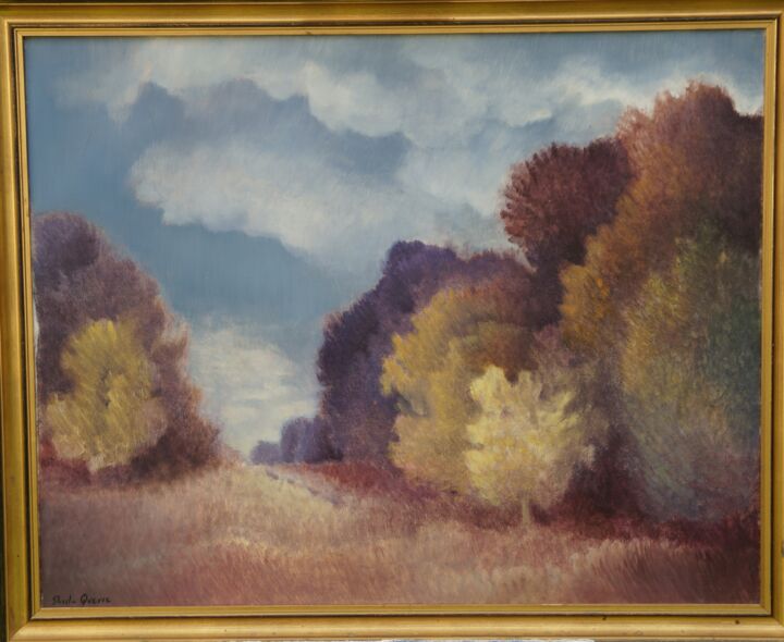 Painting titled "Les arbres qui save…" by Sheila Querre, Original Artwork, Oil