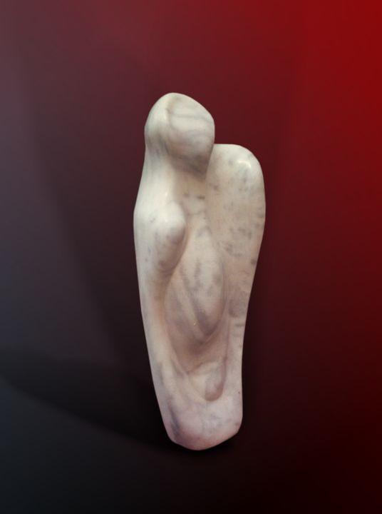 Sculpture titled "Abstract Pregnancy…" by Shimon Drory, Original Artwork, Stone