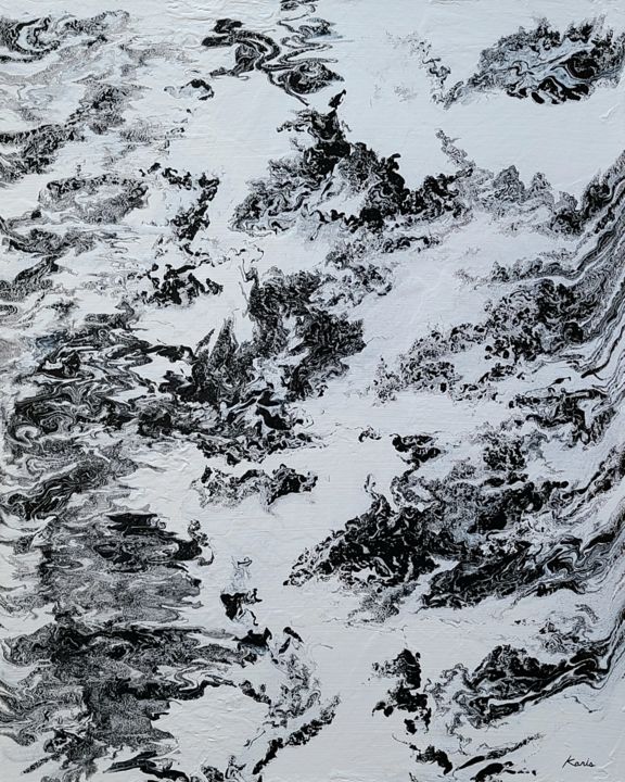 Pittura intitolato "cloudy mountains" da So Hyon Kim, Opera d'arte originale, Acrilico