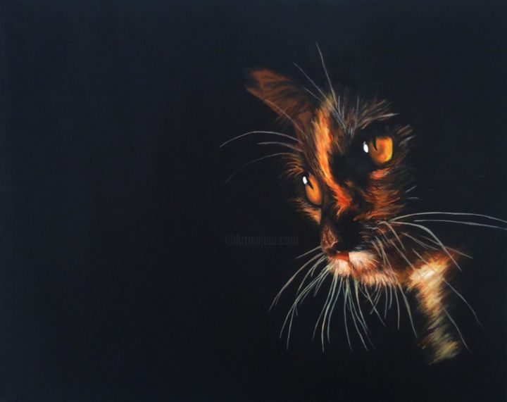 Chat Pensif Painting By Phoenix Artmajeur