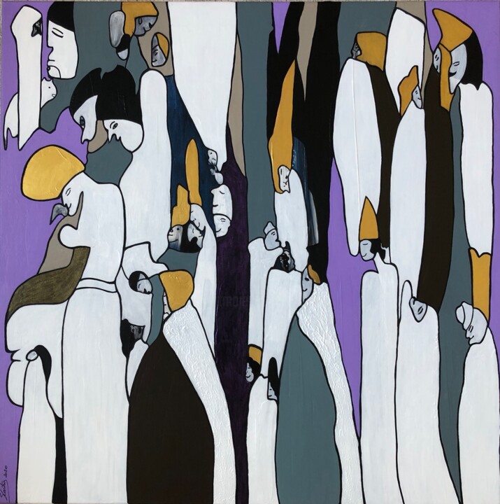 Malarstwo zatytułowany „L'accord” autorstwa Sidelma Castro, Oryginalna praca, Akryl