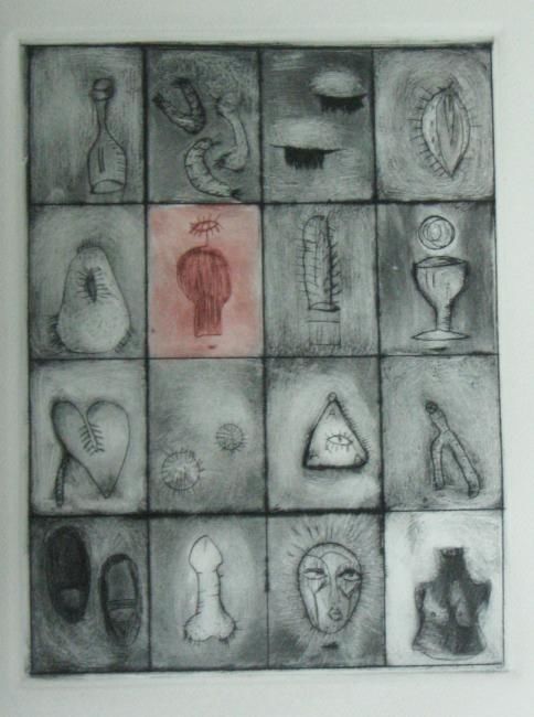 Impressões e gravuras intitulada "Objects"    Drypoin…" por Angelo Magno, Obras de arte originais