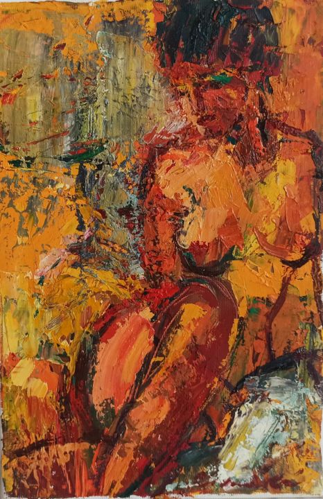 Painting titled "Nude 2" by Simion Ciumeica, Original Artwork, Oil