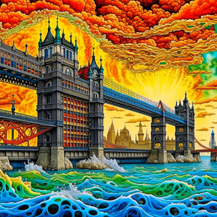 "tower bridge" başlıklı Dijital Sanat Simon Levin tarafından, Orijinal sanat, Dijital Resim