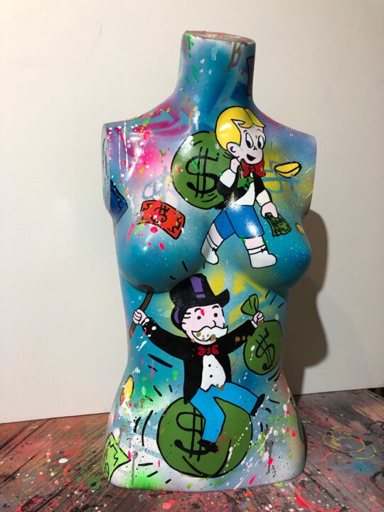 Sculpture titled "Making Money is an…" by Simone De Rosa, Original Artwork, Acrylic