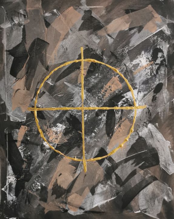 Pintura titulada "Golden camouflage C…" por Helena Zollner, Obra de arte original, Acrílico