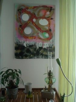 Painting titled "UFO" by Skray, Original Artwork, Oil